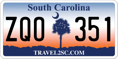 SC license plate ZQO351