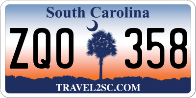 SC license plate ZQO358