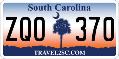 SC license plate ZQO370