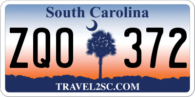 SC license plate ZQO372