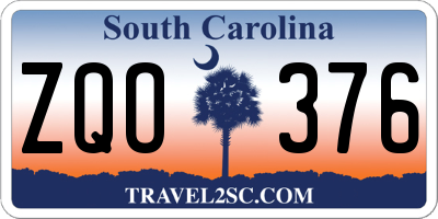 SC license plate ZQO376