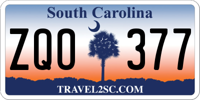 SC license plate ZQO377