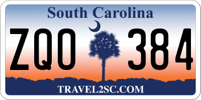 SC license plate ZQO384