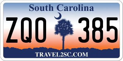 SC license plate ZQO385