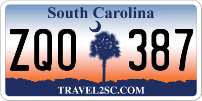 SC license plate ZQO387