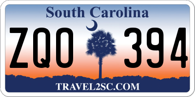 SC license plate ZQO394