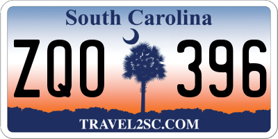SC license plate ZQO396