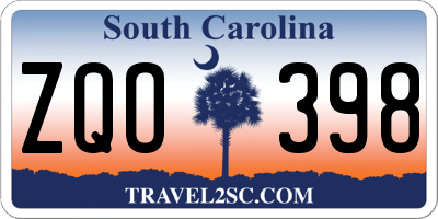 SC license plate ZQO398