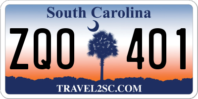 SC license plate ZQO401