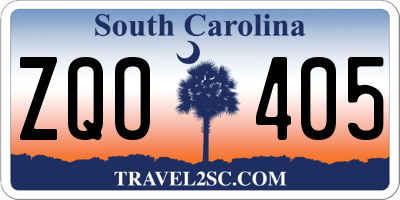 SC license plate ZQO405