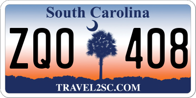 SC license plate ZQO408