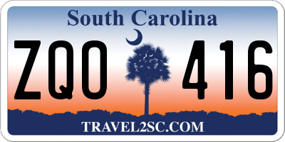 SC license plate ZQO416
