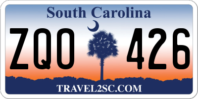 SC license plate ZQO426