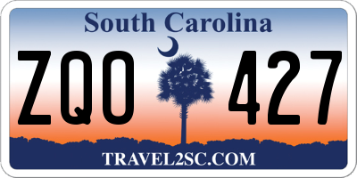 SC license plate ZQO427