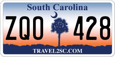 SC license plate ZQO428