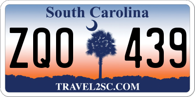 SC license plate ZQO439