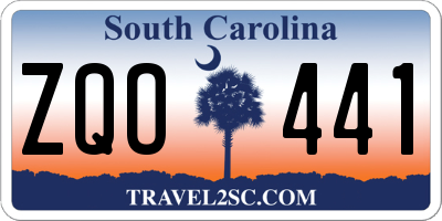 SC license plate ZQO441