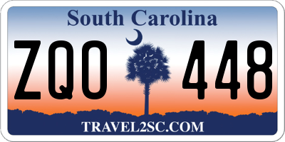 SC license plate ZQO448