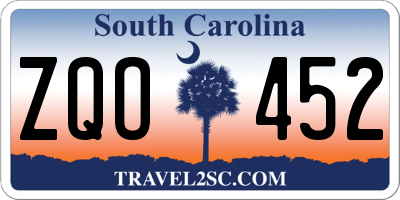 SC license plate ZQO452