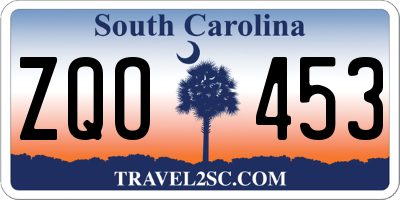 SC license plate ZQO453