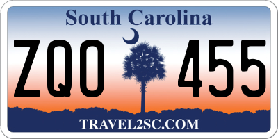 SC license plate ZQO455