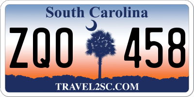 SC license plate ZQO458