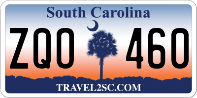 SC license plate ZQO460