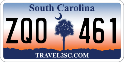 SC license plate ZQO461