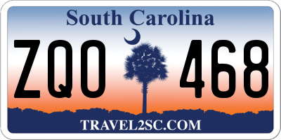 SC license plate ZQO468