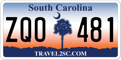 SC license plate ZQO481