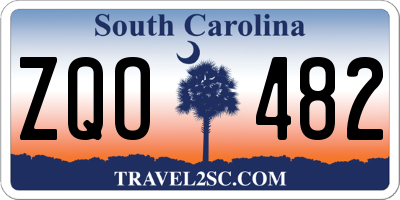 SC license plate ZQO482