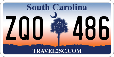 SC license plate ZQO486