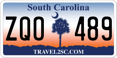 SC license plate ZQO489