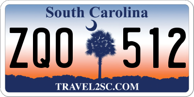 SC license plate ZQO512