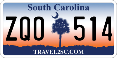 SC license plate ZQO514