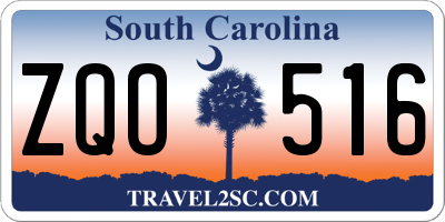 SC license plate ZQO516