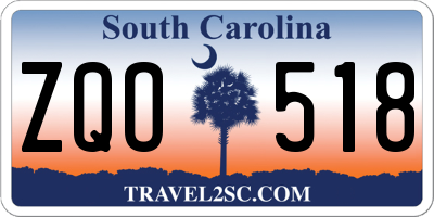 SC license plate ZQO518