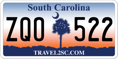 SC license plate ZQO522
