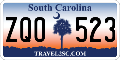 SC license plate ZQO523