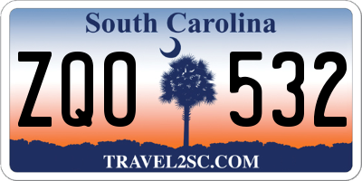SC license plate ZQO532