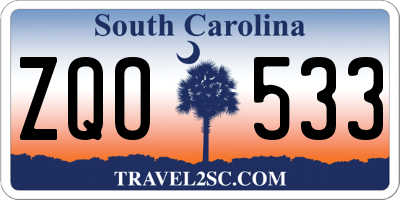 SC license plate ZQO533