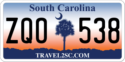 SC license plate ZQO538