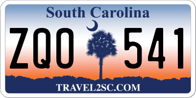 SC license plate ZQO541