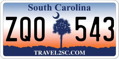 SC license plate ZQO543