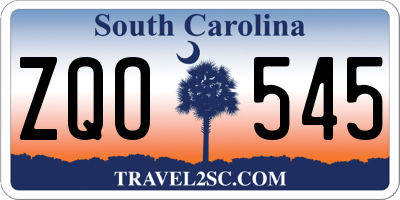 SC license plate ZQO545