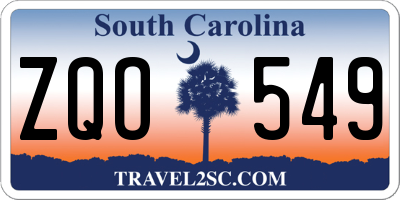 SC license plate ZQO549