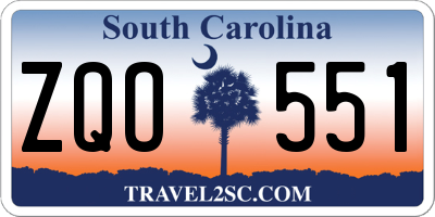 SC license plate ZQO551