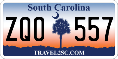 SC license plate ZQO557