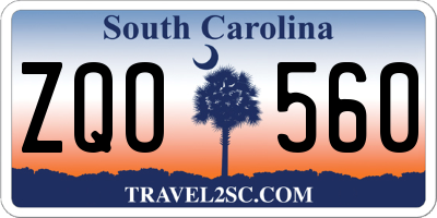SC license plate ZQO560