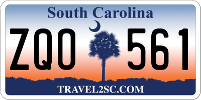 SC license plate ZQO561